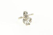 Load image into Gallery viewer, 14K 1950&#39;s Diamond Floral Cluster Statement Ring White Gold
