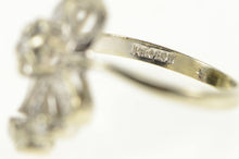 Load image into Gallery viewer, 14K 1950&#39;s Diamond Floral Cluster Statement Ring White Gold