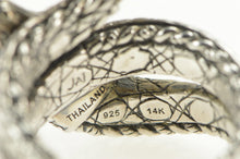 Load image into Gallery viewer, Sterling Silver John Hardy 14K Emerald Cayman Alligator Ring