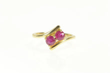 Load image into Gallery viewer, 14K Two Stone Natural Ruby Ornate Bypass Ring Yellow Gold