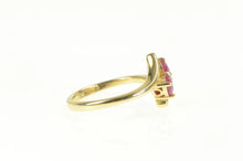 Load image into Gallery viewer, 14K Two Stone Natural Ruby Ornate Bypass Ring Yellow Gold