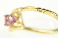 Load image into Gallery viewer, 14K Two Stone Natural Ruby Ornate Bypass Ring Yellow Gold