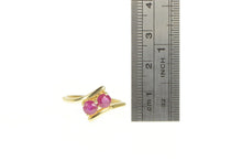 Load image into Gallery viewer, 14K Two Stone Natural Ruby Ornate Bypass Ring Yellow Gold
