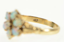 Load image into Gallery viewer, 14K Victorian Opal Diamond Flower Engagement Ring Yellow Gold