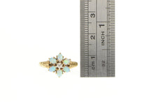 Load image into Gallery viewer, 14K Victorian Opal Diamond Flower Engagement Ring Yellow Gold