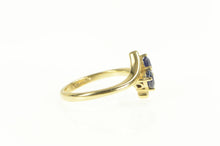 Load image into Gallery viewer, 14K Natural Sapphire Two Stone Bypass Statement Ring Yellow Gold