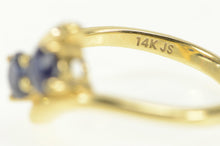 Load image into Gallery viewer, 14K Natural Sapphire Two Stone Bypass Statement Ring Yellow Gold