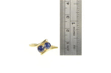 Load image into Gallery viewer, 14K Natural Sapphire Two Stone Bypass Statement Ring Yellow Gold