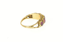Load image into Gallery viewer, 14K Victorian Tourmaline Cabochon Five Stone Ring Yellow Gold