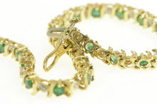 Load image into Gallery viewer, 14K Natural Emerald Diamond Classic Tennis Bracelet 6.75&quot; Yellow Gold