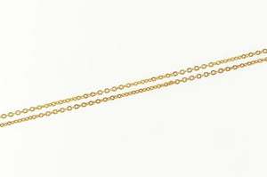 14K 1.0mm Cable Link Classic Simple Chain Necklace 20" Yellow Gold