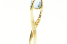 Load image into Gallery viewer, 14K Pear Blue Topaz Twist Dangle Statement Earrings Yellow Gold