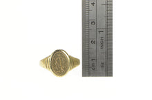 Load image into Gallery viewer, 14K Victorian R A Monogram Ornate Oval Signet Ring Yellow Gold