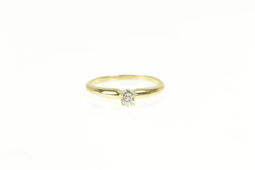 14K Diamond Solitaire Classic Engagement Ring Yellow Gold