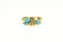 Load image into Gallery viewer, Sterling Silver Turquoise Beaded Ball Fringe Tassel Pom Pom Ring