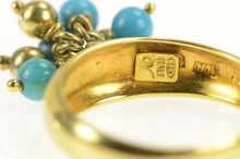 Load image into Gallery viewer, Sterling Silver Turquoise Beaded Ball Fringe Tassel Pom Pom Ring