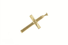 Load image into Gallery viewer, 14K Retro 1960&#39;s Classic Geometric Cross Christian Pendant Yellow Gold