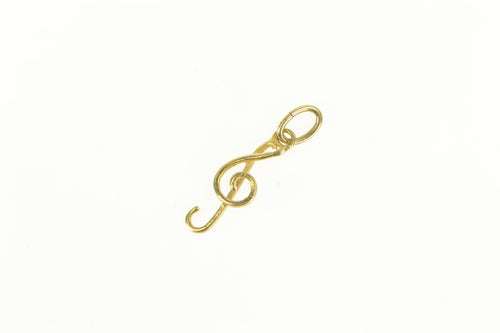 14K Treble Clef Music Symbol Musician Charm/Pendant Yellow Gold