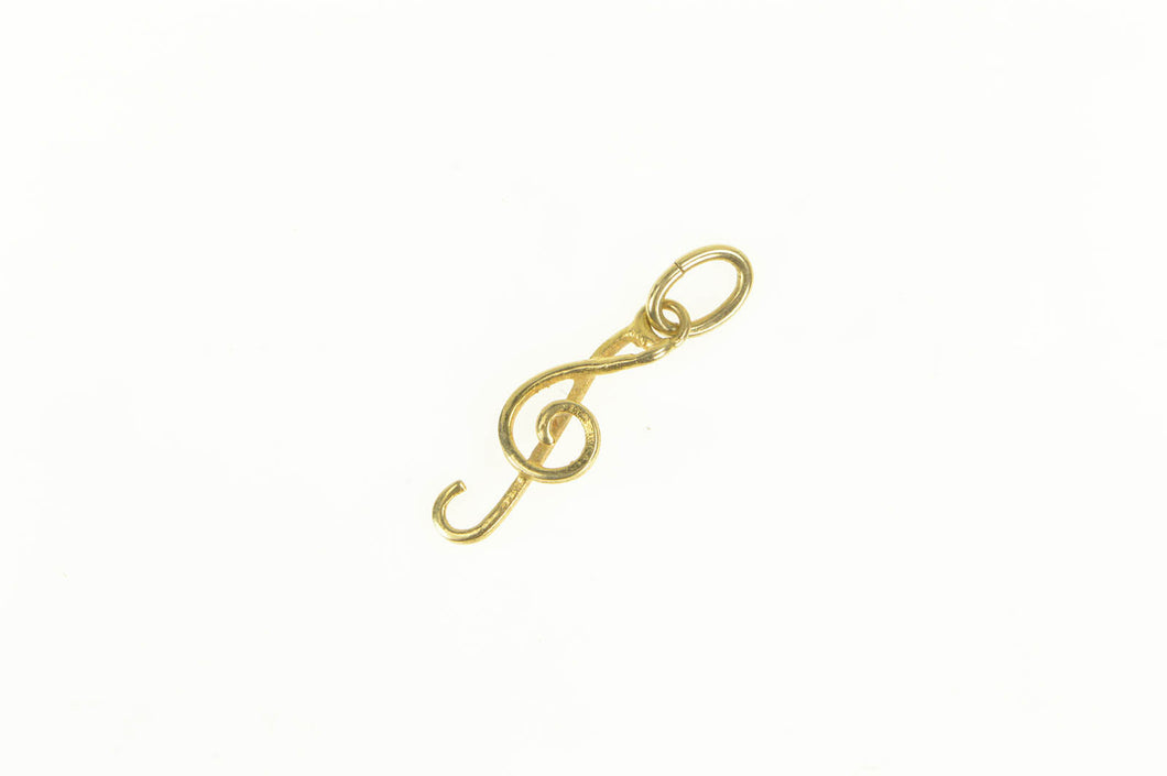 14K Treble Clef Music Symbol Musician Charm/Pendant Yellow Gold