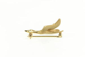 14K 2 Flying Canadian Geese Goose Lapel Pin/Brooch Yellow Gold