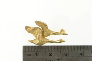 14K 2 Flying Canadian Geese Goose Lapel Pin/Brooch Yellow Gold