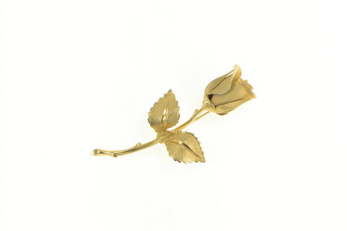 Gold Filled 3D 1960's Retro Rose Flower Romantic Pin/Brooch