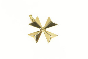 18K Maltese Cross Symbol Protection Bravery Pendant Yellow Gold