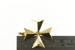 18K Maltese Cross Symbol Protection Bravery Pendant Yellow Gold