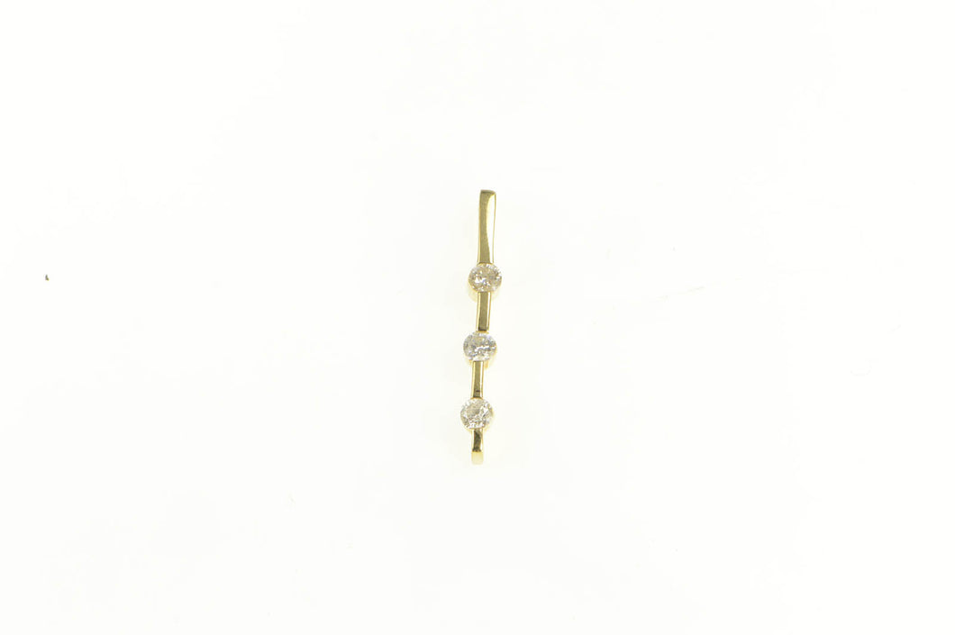 14K 0.30 Ctw Diamond Tiered Bar Drop Pendant Yellow Gold