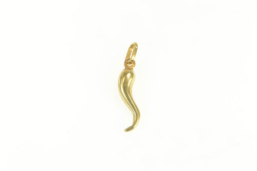 18K Traditional Italian Horn Protection Symbol Charm/Pendant Yellow Gold