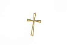 Load image into Gallery viewer, 10K Vintage Diamond Inset Cross Retro Christian Pendant Yellow Gold