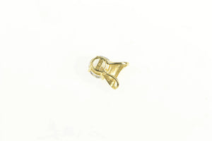 14K Round Cubic Zirconia Solitaire Classic Statement Pendant Yellow Gold