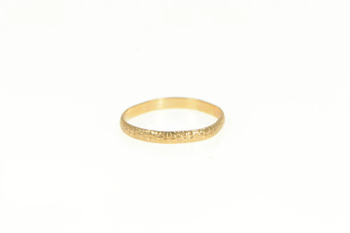 10K Victorian 1.7mm Blossom Pattern Baby Band Ring Yellow Gold