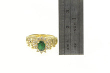 Load image into Gallery viewer, 14K 1.60 Ctw Natural Emerald Diamond Halo Ring Yellow Gold