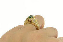 Load image into Gallery viewer, 14K 1.60 Ctw Natural Emerald Diamond Halo Ring Yellow Gold