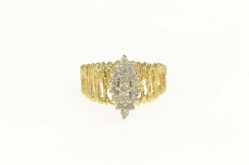 14K 0.50 Ctw Diamond Marquise Cluster Vintage Ring Yellow Gold
