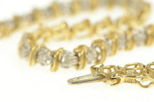 Load image into Gallery viewer, 14K 1.00 Ctw Classic Diamond Wavy Link Tennis Bracelet 7&quot; Yellow Gold