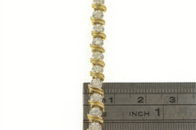Load image into Gallery viewer, 14K 1.00 Ctw Classic Diamond Wavy Link Tennis Bracelet 7&quot; Yellow Gold