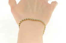 Load image into Gallery viewer, 14K 1.00 Ctw Classic Diamond Wavy Link Tennis Bracelet 7&quot; Yellow Gold