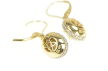 Load image into Gallery viewer, 14K 1.78 Ctw Opal Pave Diamond Halo Dangle Earrings Yellow Gold
