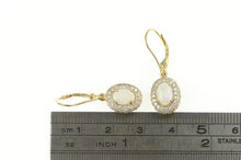 Load image into Gallery viewer, 14K 1.78 Ctw Opal Pave Diamond Halo Dangle Earrings Yellow Gold