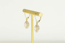 Load image into Gallery viewer, 14K 1.78 Ctw Opal Pave Diamond Halo Dangle Earrings Yellow Gold