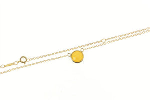 14K Checkerboard Cut Ethiopian Opal Chain Necklace 18" Yellow Gold