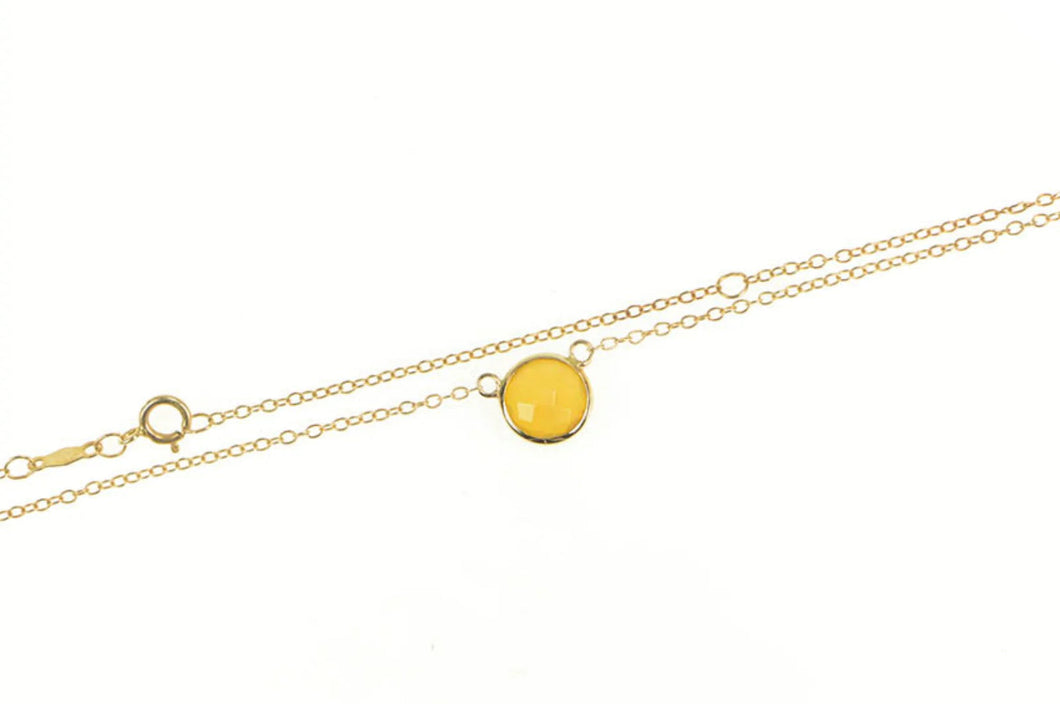 14K Checkerboard Cut Ethiopian Opal Chain Necklace 18