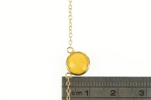14K Checkerboard Cut Ethiopian Opal Chain Necklace 18" Yellow Gold