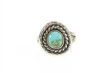 Load image into Gallery viewer, Sterling Silver Turquoise Southwestern Oval Cabochon Ring