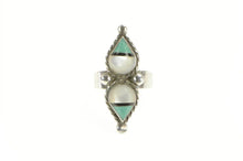 Load image into Gallery viewer, Sterling Silver Zuni ALS Mother of Pearl Turquoise Artisan Ring