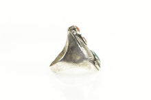 Load image into Gallery viewer, Sterling Silver Native American Turquoise Coral Men&#39;s Ring