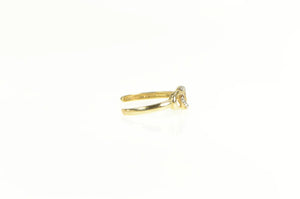 10K Chain Link Pattern Diamond Accent Toe Ring Yellow Gold