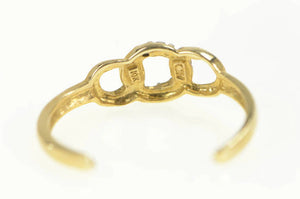 10K Chain Link Pattern Diamond Accent Toe Ring Yellow Gold